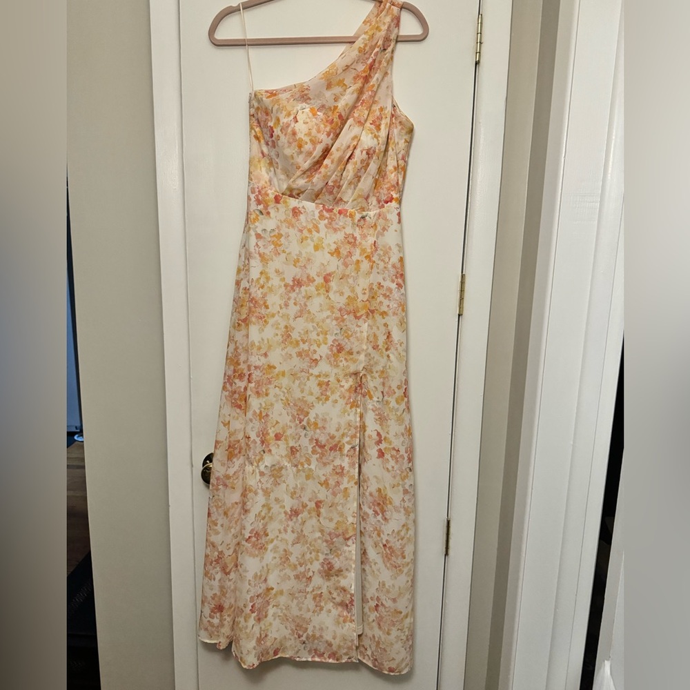 Birdy Grey Floral One Shoulder Dress - Cream and Pink